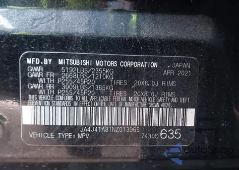 2022 Mitsubishi Outlander Es 2.5 S-Awc z USA, uszkodzony, nr VIN JA4J4TA81NZ013965